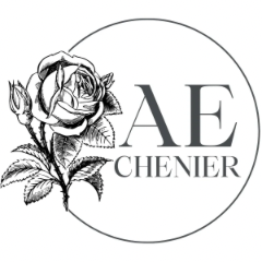 Logo with a rose and 'AE Chenier' text in a circular design